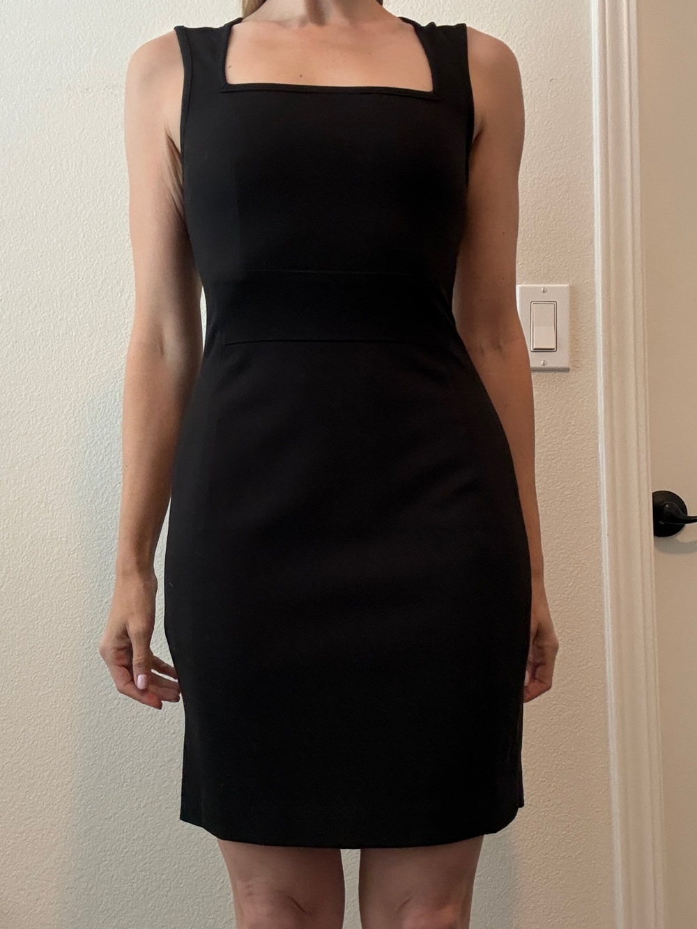 Banana Republic Black Square-Neck Mini Dress